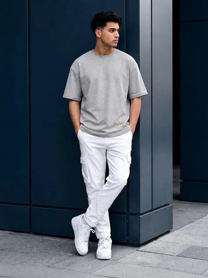 GREY DROP SHOULDER
