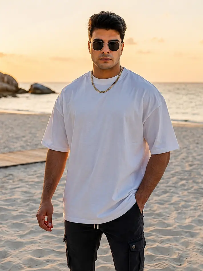WHITE DROP SHOULDER